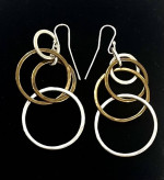 James Avery RETIRED 925 & Bronze Cascading Circle Hook Earrings