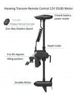 Trolling motor - 55lb thrust remote & foot control transom mount