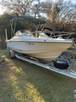 2001 SCOUT DORADO, 200 HP YAMAHA, ALUMINUM TRAILER