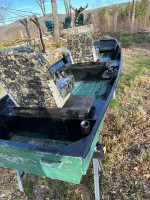 Fishing boat with 2 motors trolling and 4hp 4 stroke outboard