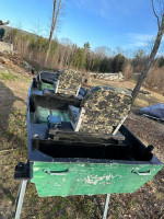Fishing boat with 2 motors trolling and 4hp 4 stroke outboard