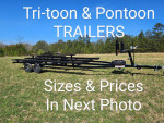Sizes / Prices In Photos - Pontoon and Tritoon Trailers