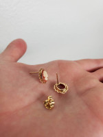 14k gold cameo stud earrings