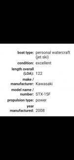 Kawasaki STX15F jetski