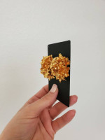 Gold floral pierced earrings
