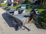 15 Foot Bass Boat, 20hp Outboard, Trailer