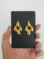 Vintage gold-tone raindrop earrings