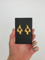 Vintage gold-tone raindrop earrings