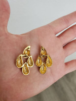 Vintage gold-tone raindrop earrings