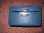 New Na Hoku Luxury Hawaiian Jewelry Box Case Blue Faux Leather