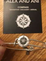 Alex And Ani Compass Silver Expandable Charm Bangle Bracelet