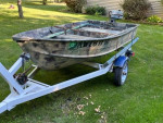 10 Foot Modified V-Hull Jon Boat w/ trailer