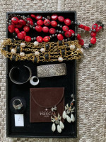 8-Piece Jewelry Collection: 2 Necklaces, 2 Rings, Signed Earrings, &