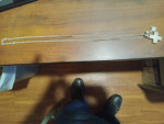 28inch sterling necklace with 2 cross pendants