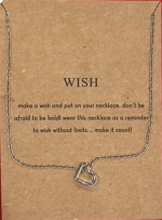 NEW Stainless Steel Wish 16" Necklace - Open Heart