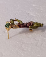 Vintage HAR Signed Enamel Rhinestones Inspector Hound Dog Brooch OBO
