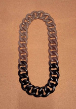 Vtg Pono by Joan Goodman Italy Brown Ombre Lucite Chain Link Necklace