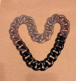 Vtg Pono by Joan Goodman Italy Brown Ombre Lucite Chain Link Necklace
