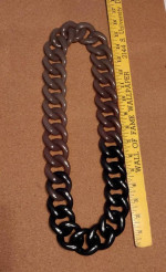 Vtg Pono by Joan Goodman Italy Brown Ombre Lucite Chain Link Necklace