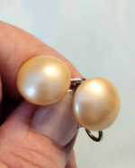 Vintage Richielieu Faux Pearl Clip On Earrings