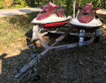 2 jet skis with trailer for sale