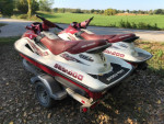 2 jet skis with trailer for sale