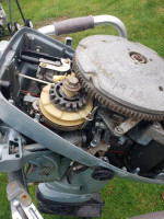 9.9 HP with 15 Carburetor Evinrude Long Shaft Electric Start Tiller