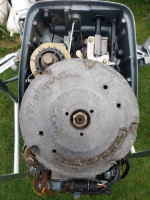 9.9 HP with 15 Carburetor Evinrude Long Shaft Electric Start Tiller