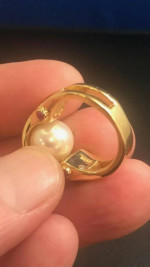 RANDY POLK 18k Pearl ring with Diamonds Rubies, Coral - w/ Appraisal