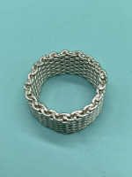 Tiffany & Co Sterling Silver 925 Somerset Mesh Dome Weave Ring