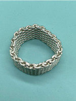 Tiffany & Co Sterling Silver 925 Somerset Mesh Dome Weave Ring