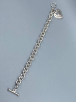 Tiffany & Co Heart Tag Toggle Silver 925 Bracelet 7.5”