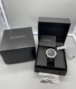 Movado Series 800 Men's Black Dial Bracelet Chronograph Quartz Watch
