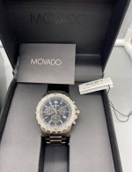 Movado Series 800 Men's Black Dial Bracelet Chronograph Quartz Watch
