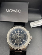 Movado Series 800 Men's Black Dial Bracelet Chronograph Quartz Watch