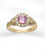 14K PINK 1.23CT.  SAPPHIRE & DIAMOND RING