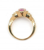 14K PINK 1.23CT.  SAPPHIRE & DIAMOND RING