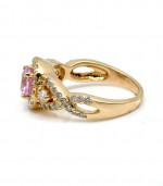 14K PINK 1.23CT.  SAPPHIRE & DIAMOND RING