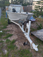 15' all alluminum fishing boat and trailer
