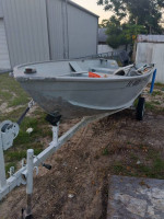 15' all alluminum fishing boat and trailer