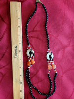 Black jade beaded necklace