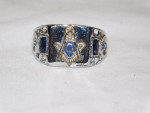 MASTER MASON FREEMASON MASONIC RING ~ SIZE 9 ~ MASTER MASON RING TOPAZ