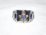 MASTER MASON FREEMASON MASONIC RING ~ SIZE 9 ~ MASTER MASON RING TOPAZ