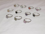 GROUP LOT~11 LADIES ENGAGEMENT RINGS COSTUME JEWELRY ~ MULTIPLE SIZES
