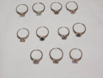 GROUP LOT~11 LADIES ENGAGEMENT RINGS COSTUME JEWELRY ~ MULTIPLE SIZES