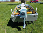 14-0 ft STARCRAFT/ SHORELAND'S TRAILER and 8 HP EVURDURE 1985