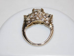 STUNNING LADIES ART DECO WHITE TOPAZ COSTUME JEWELRY RING ~ SIZE 6