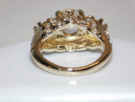 STUNNING LADIES ART DECO WHITE TOPAZ COSTUME JEWELRY RING ~ SIZE 6
