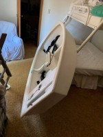 McLaughlin Optimist (Opti) Sailboat with aluminum dolly.