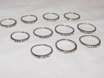 GROUP LOT 11 LADIES WEDDING BANDS COSTUME JEWELRY ~ MULTIPLE SIZES